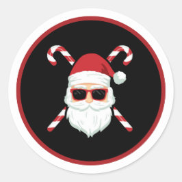 クロスキャンズのカスタムサンタ クリスマスホリデー ラウンドシール