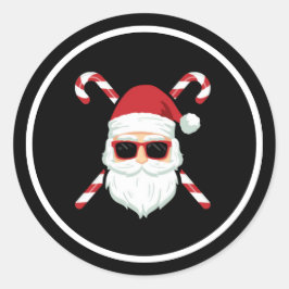 クロスキャンズのカスタムサンタ クリスマスホリデー ラウンドシール