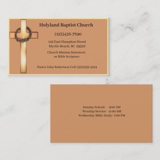 クロスクラウン教会の名刺 名刺 (正面/裏面)