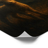 クロスクリスチャンのナイトシーンアートの下で子羊 ポスター (角)