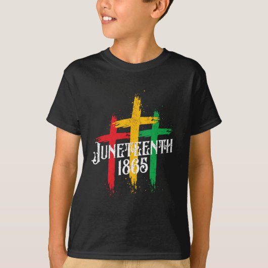 クロスクリスチャン・アフリカ黒自由の日1865 Tシャツ (正面)