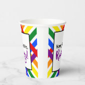 クロスクロスストライプレインボーカラー誕生日イベント 紙コップ (右)
