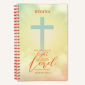 クロスグラデーションバイブル・バースパーソナライズされた ノートブック (正面)