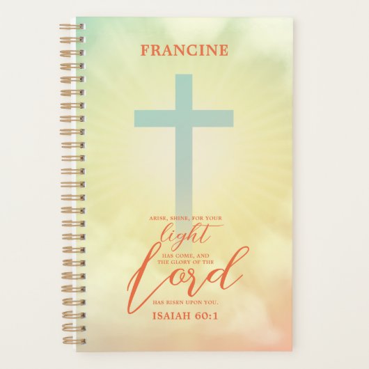 クロスグラデーションバイブル・バースパーソナライズされた プランナー手帳 (正面)