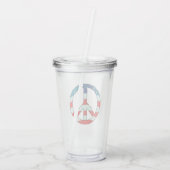 クロスグランジアメリカ国旗の平和サイン アクリルタンブラー (裏面)