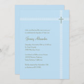 クロスコーナーバプテスマ/《キリスト教》洗礼式や命名式招待状 招待状 (正面/裏面)