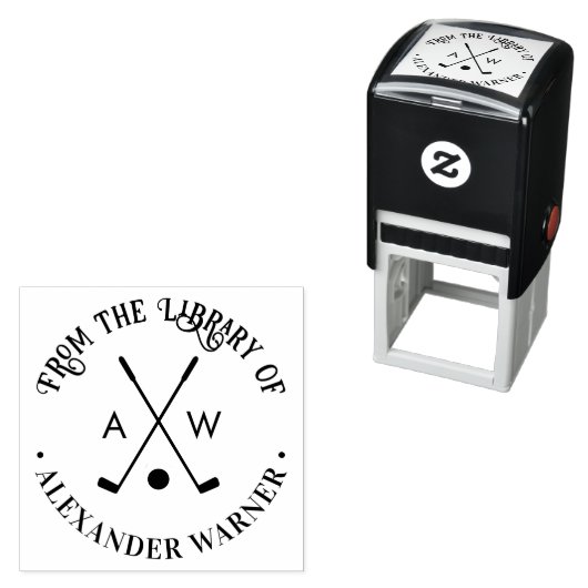 クロスゴルフクラブゴルフボールモノグラム図書室 セルフインキングスタンプ (インサイチュ)