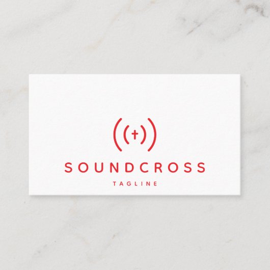 クロスサウンドロゴの名刺テンプレート 名刺 (正面)