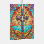 クロスサンキャッチャーオーナメントステンドグラスデザイン ガラスオーナメント (正面右)