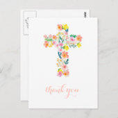 クロスサンキューカード、宗教的な感謝の手紙 ポストカード (正面/裏面)