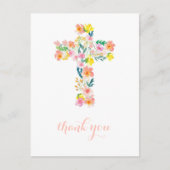 クロスサンキューカード、宗教的な感謝の手紙 ポストカード (正面)