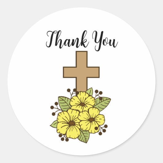クロスサンキューステッカー ラウンドシール (正面)