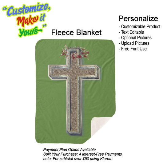 クロスシェルパブランケット グリーンバックグラウンド付 シェルパブランケット