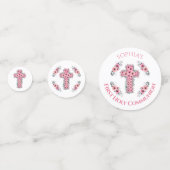 クロスシック第1聖体女子ピンクの花 コンフェッティ (正面)