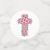 クロスシック第1聖体女子ピンクの花 コンフェッティ (スモール正面)
