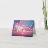 クロスシルエットのイースターサンライズシーン カード (正面)