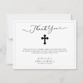 クロスシンプルスクリフト葬感謝していカード サンキューカード (正面)