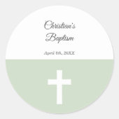 クロスシンプルバプテスマを持つグリーン ラウンドシール (正面)