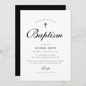 クロスシンプルバプテモダンィスの招待 招待状 (正面/裏面)