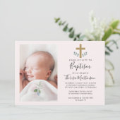 クロスシンプルバプテ離れス写真とユーカリの写真 招待状 (スタンド正面)