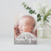 クロスシンプルフォトポストカードでバプテスマありがとう ポストカード (スタンド正面)