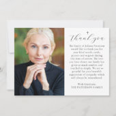 クロスシンプルフォトメパーソナライズされたッセージ サンキューカード (正面)