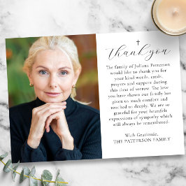 クロスシンプルフォトメパーソナライズされたッセージ サンキューカード