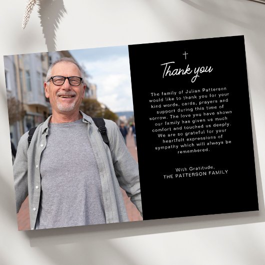 クロスシンプルフォトメパーソナライズされたッセージ サンキューカード