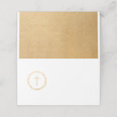 クロスシンプル付きフェイク金ゴールドリース プレイスカード (外部開封)