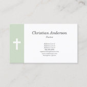 クロスシンプル牧師と緑 名刺 (正面)