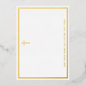クロスシンプル銀縁ど金ゴールド箔ノートカード 箔招待状 (正面)