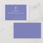 クロスシーティングカード付きラベンダーダマスク プレイスカード (正面/裏面)