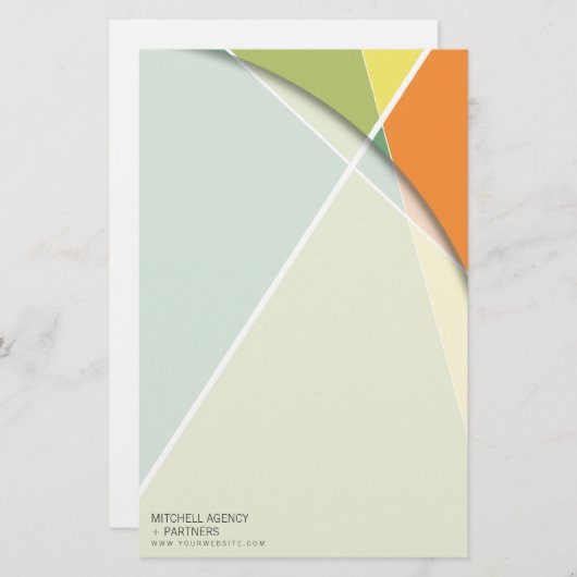 クロスジオメトリパターンスタイリッシュアーモダント 便箋 (正面/裏面)