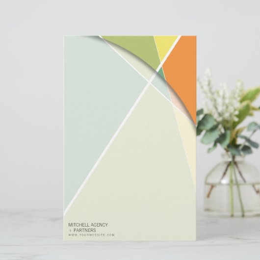 クロスジオメトリパターンスタイリッシュアーモダント 便箋 (スタンド正面)