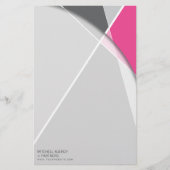 クロスジオメトリパターンスタイリッシュアーモダント 便箋 (正面)