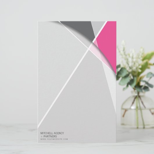 クロスジオメトリパターンスタイリッシュアーモダント 便箋 (スタンド正面)