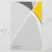 クロスジオメトリパターンスタイリッシュアーモダント 便箋 (正面)