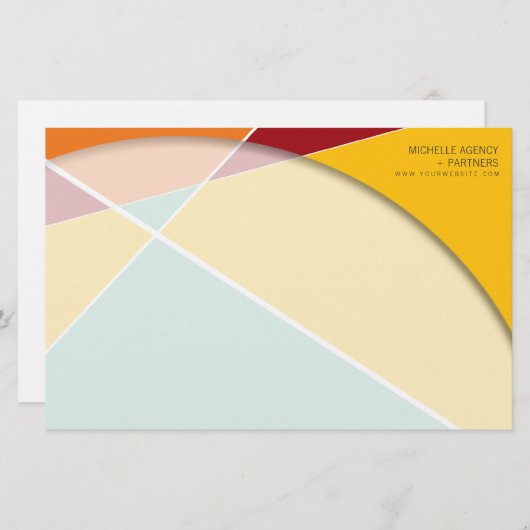 クロスジオメトリパターンスタイリッシュアーモダント 便箋 (正面/裏面)