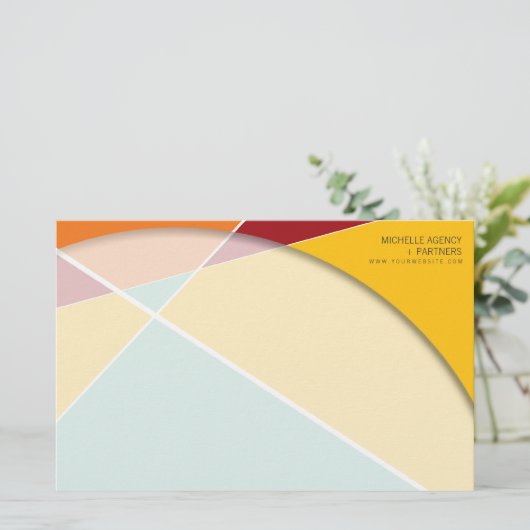 クロスジオメトリパターンスタイリッシュアーモダント 便箋 (スタンド正面)