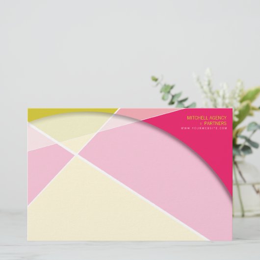 クロスジオメトリパターンスタイリッシュアーモダント 便箋 (スタンド正面)