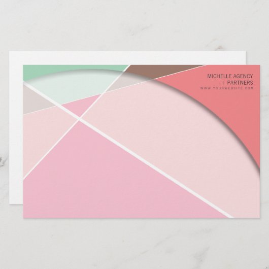 クロスジオメトリパターンスタイリッシュアーモダント 便箋 (正面/裏面)