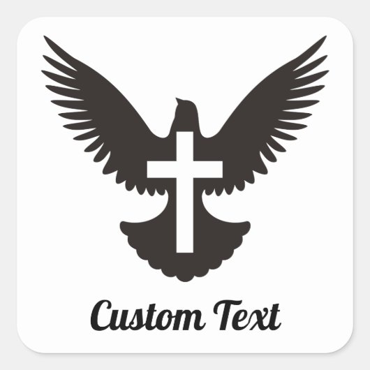 クロススクエアステッカー付き鳩 スクエアシール (正面)