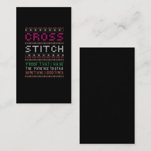 クロスステおもしろいッチ針先裁縫針アート 名刺 (正面/裏面)