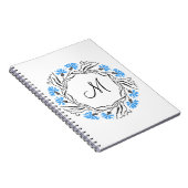 クロススティッチコーンフラワーサークルモノグラムイニシャル ノートブック (右側)