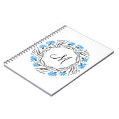 クロススティッチコーンフラワーサークルモノグラムイニシャル ノートブック (左側)