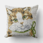 クロスステッチの子猫 クッション (正面)