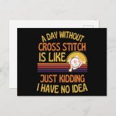 クロスステッチの恋人のないおもしろい日 ポストカード (正面/裏面)