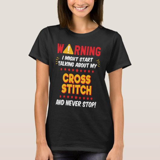 クロスステッチの母のジョーク グラフィック Tシャツ (正面)