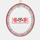 クロスステッチの鳥 セラミックオーナメント (左)