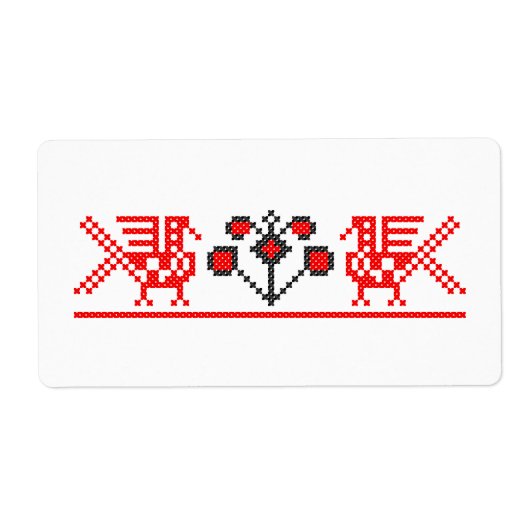 クロスステッチの鳥 ラベル (正面)